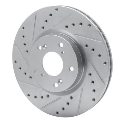 R1 06-15 Honda Civic Si Front Left Drilled & Slotted Silver Brake Rotor - 0