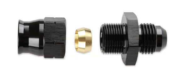Mr. Gasket Aluminum Tube Adapter -6 AN Male AN To 3/8 Inch Tubing Black - 0