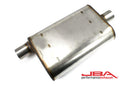 JBA Universal Chambered Style 304SS Muffler 13x9.75x4 2.5in Inlet Diameter Offset/Center-1