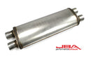 JBA Universal Chambered 304SS Muffler 22x8x5 2.5in Dual In/Dual Out-1