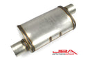 JBA Universal Chambered Style 304SS Muffler 14x8x5 3in Inlet Diameter Offset/Offset-1