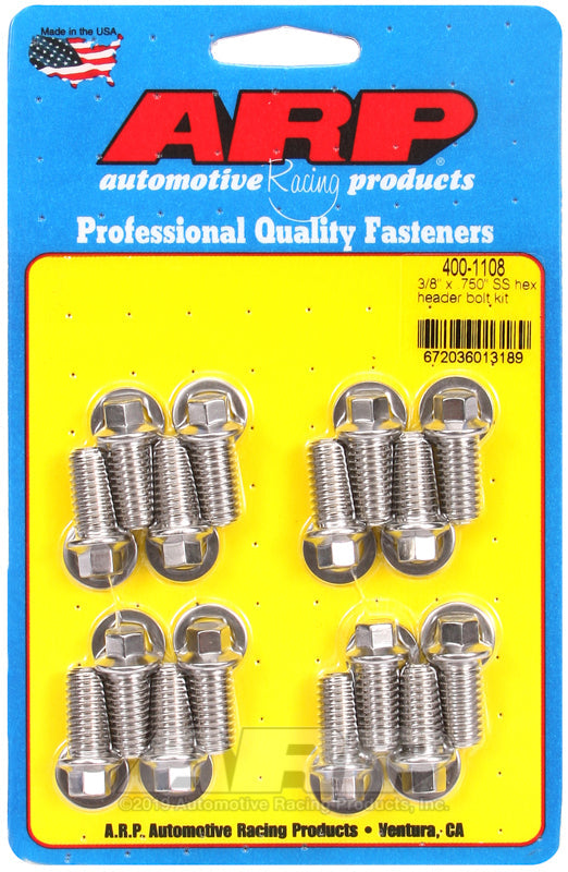ARP 3/8 x .750 SS Hex Header Bolt Kit