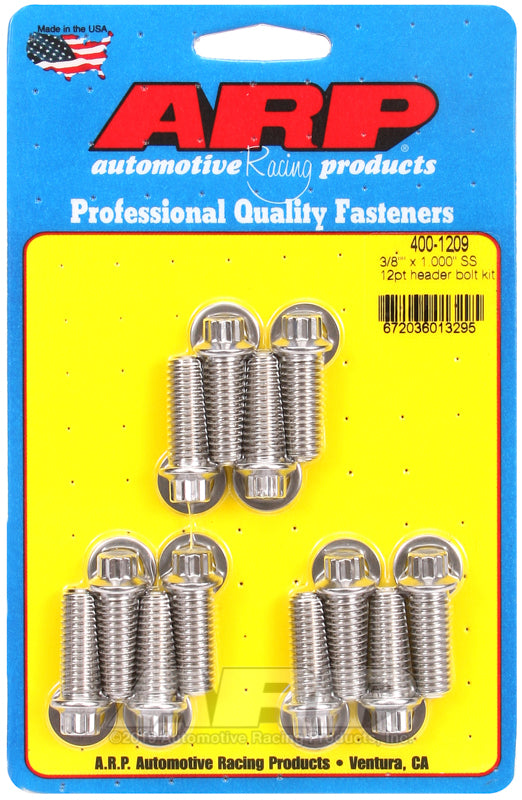 ARP 3/8in x 1.000 SS 12pt Header Bolt Kit
