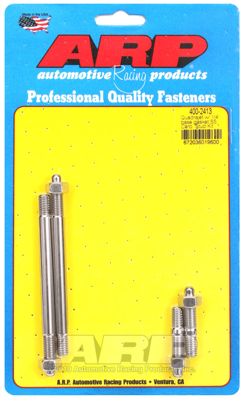 ARP Quadrajet w/ 1/4in Base Gasket SS Carb Stud Kit