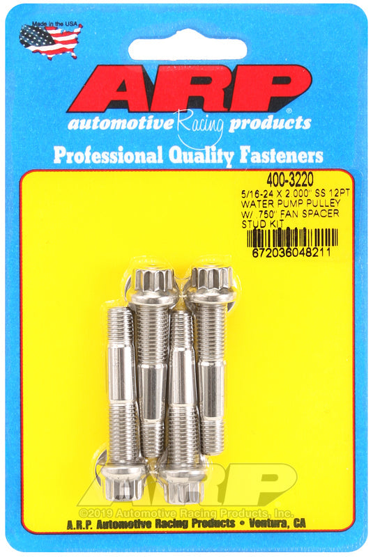 5/16-24 X 2.000"" SS 12PT WATER