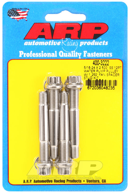 5/16-24 X 2.500"" SS 12PT WATER