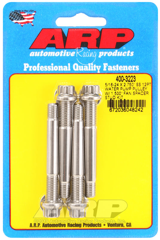 5/16-24 X 2.750"" SS 12PT WATER