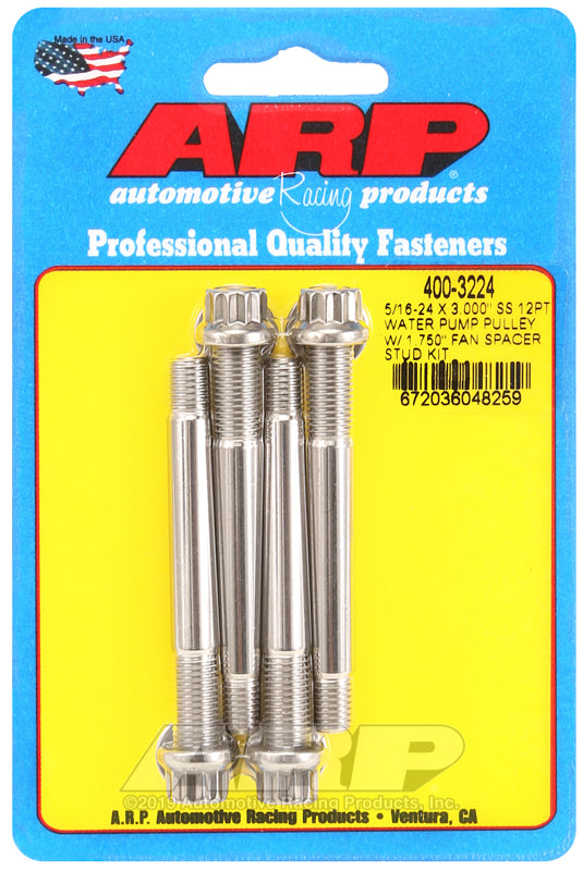 5/16-24 X 3.000"" SS 12PT WATER