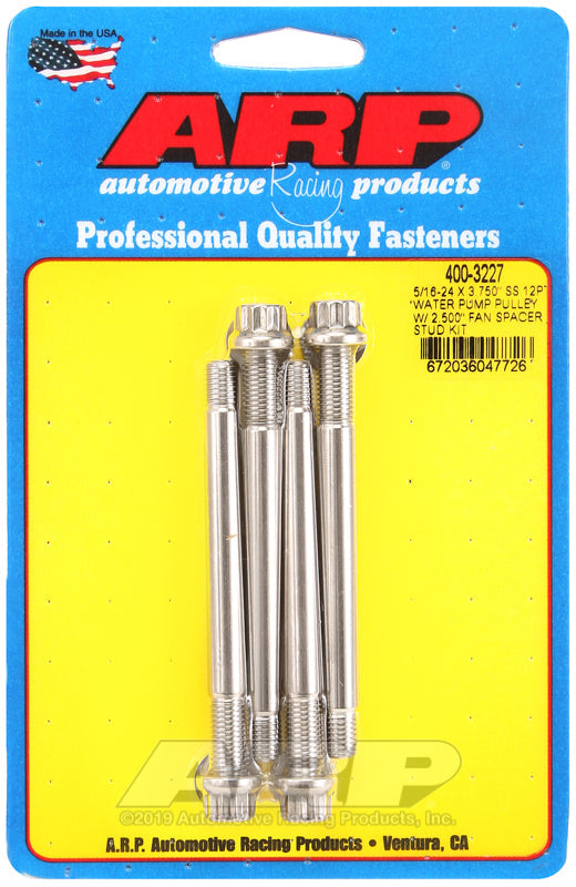 5/16-24 X 3.750"" SS 12PT WATER