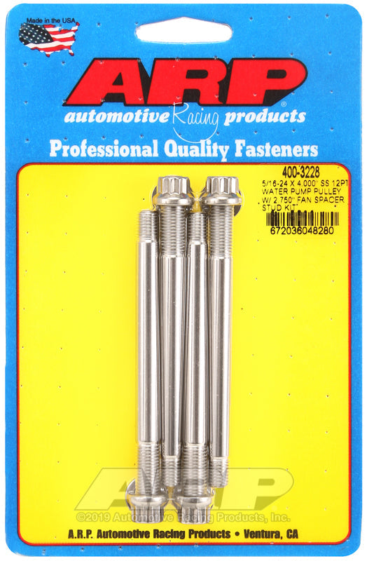 5/16-24 X 4.000"" SS 12PT WATER