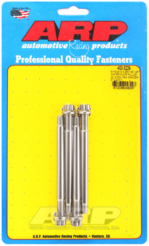 5/16-24 X 4.250"" SS 12PT WATER
