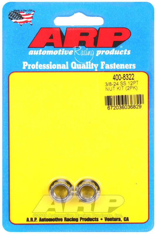 3/8-24 SS 12PT NUT KIT (2PK)