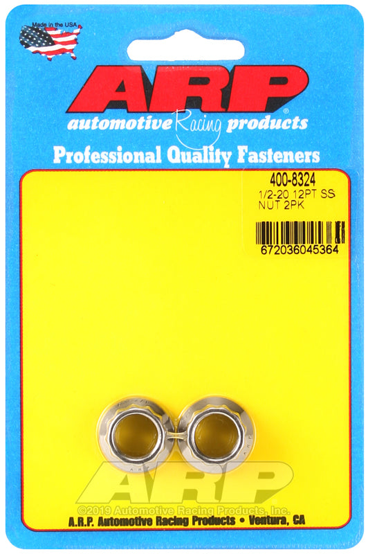 1/2-20 12PT SS NUT 2PK