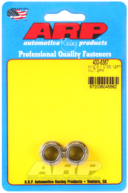 M12 X 1.0 SS 12PT NUT 2PK