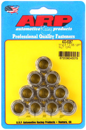 M12 X 1.0 SS 12PT NUT 10PK