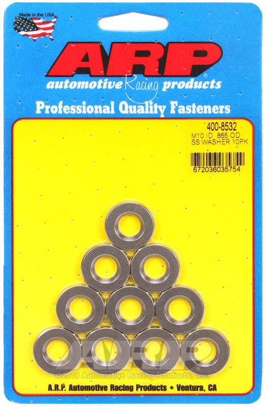 ARP M10 ID .865in OD SS Washers (10 pack)