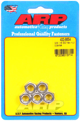 ARP 3/8-16 Hex Nut Kit SS - 5 PK