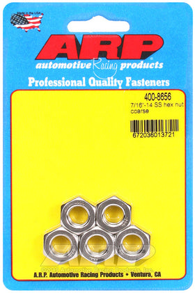 ARP 7/16-14 6PT Nut Kit SS - 5 PK