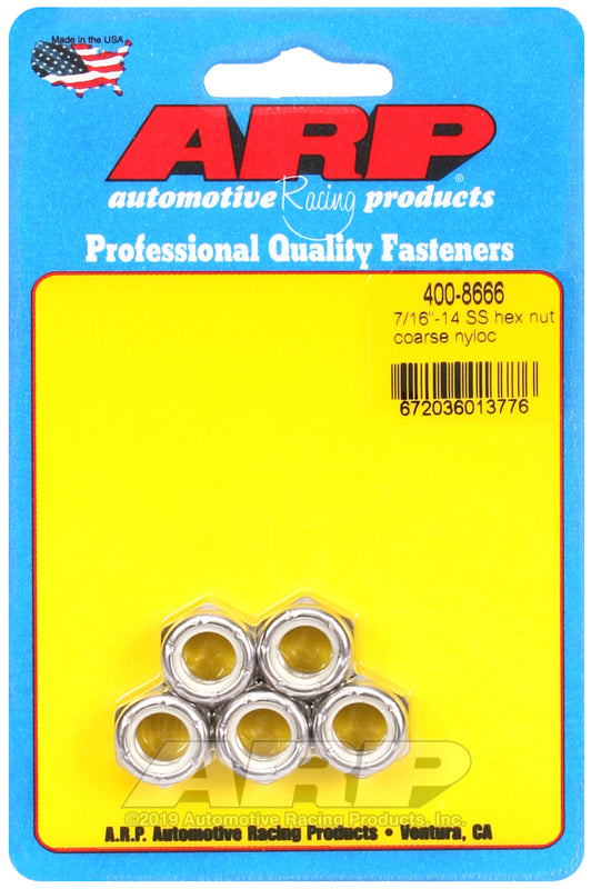 7/16-14 SS HEX NYLOC NUT 5PK