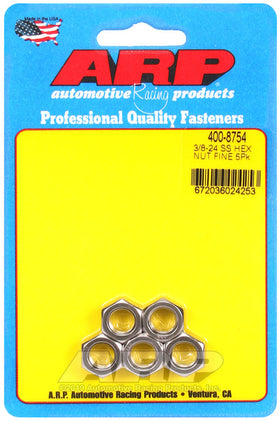 3/8-24 SS HEX NUT FINE 5PK