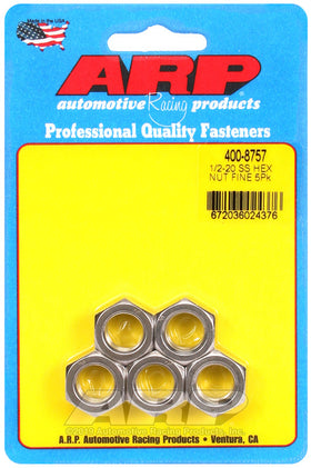1/2-20 SS HEX NUT FINE 5PK