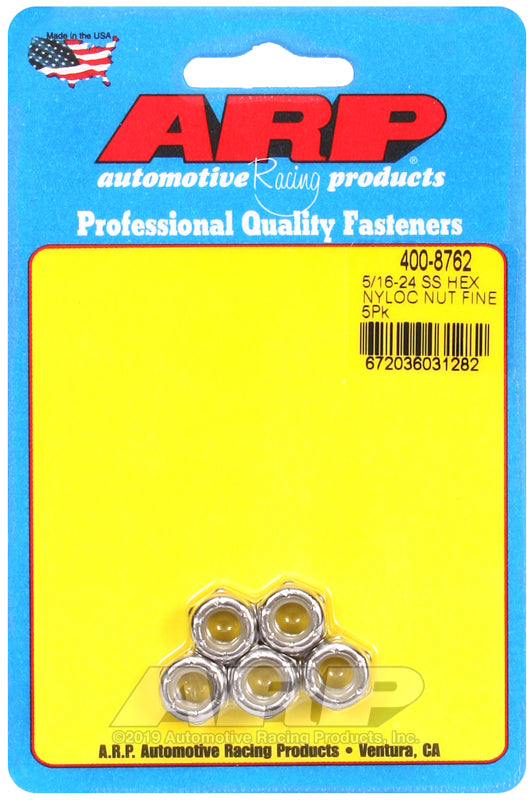 ARP 5/16-24 SS Fine Nyloc Hex Nut Kit