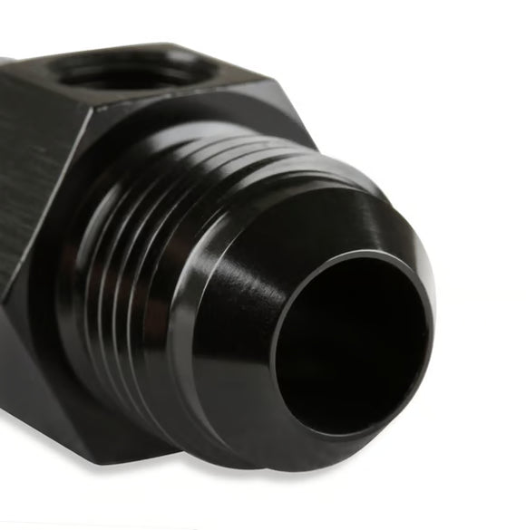 Mr. Gasket -8 AN Male To -8 AN Male Fuel Pressure Gauge Adapter with 1/8 Inch NPT Port - Black