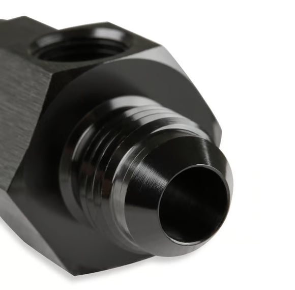 Mr. Gasket -8 AN Male To -8 AN Female Fuel Pressure Gauge Adapter with 1/8 Inch NPT Port - Black
