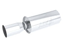 Rock-It Boomers Muffler - 2.25" Center Inlet - Single 4.5" Round Tip 6.63" Round x 14" Long Body 23.34" Overall Length-1