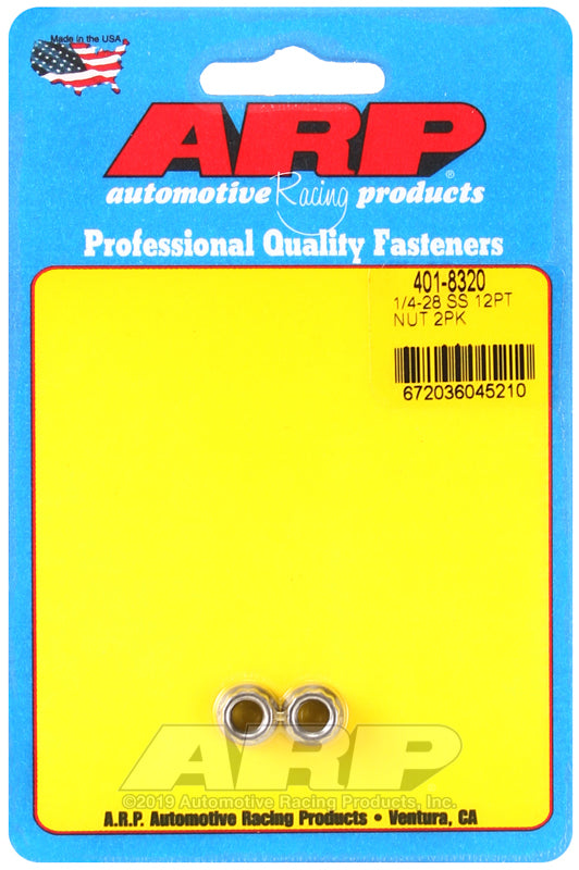 1/4-20 SS 12PT NUT 2PK