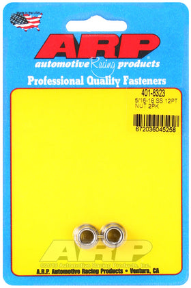 5/16-18 SS 12PT NUT 2PK