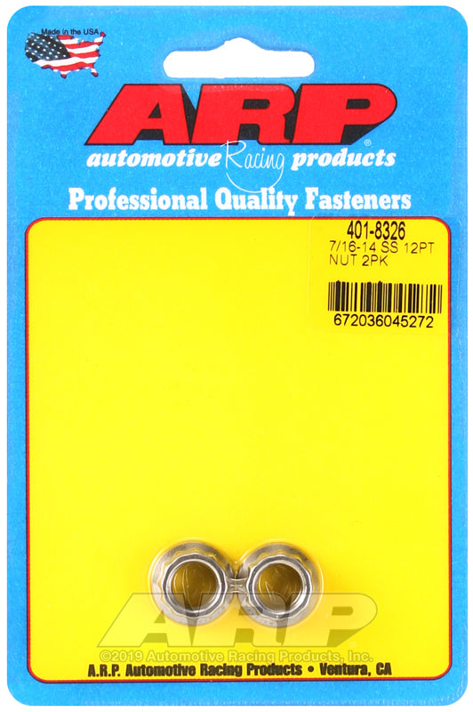 7/16-14 SS 12PT NUT 2PK