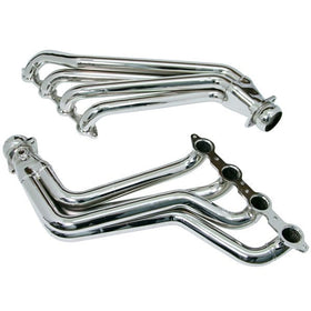 BBK 10-15 Camaro LS3 L99 Long Tube Exhaust Headers With Converters - 1-3/4 Chrome - 0