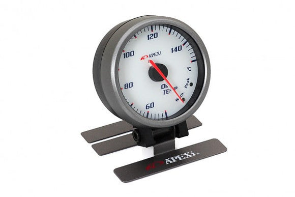 APEXi EL II System Gauge. Oil Temp. White Display / Silver Ring