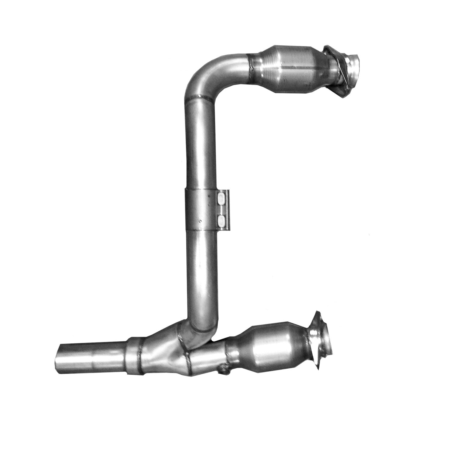BBK 07-11 Jeep 3.8 V6 Long Tube Exhaust Headers And Y Pipe And Converters - 1-5/8 Silver Ceramic - 0