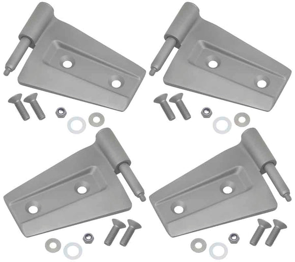 Kentrol 07-18 Jeep Wrangler JK Door Hinge Set 4 Pieces 2 Door Bare Grey