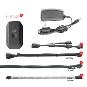 XK Glow Tubes Million Color XKCHROME App Controlled Home Indoor & Outdoor LED Light Kit 4x12In