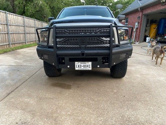 Road Armor 10-18 Dodge 2500 Vaquero Front Bumper Full Guard 2in Receiver - Tex Blk