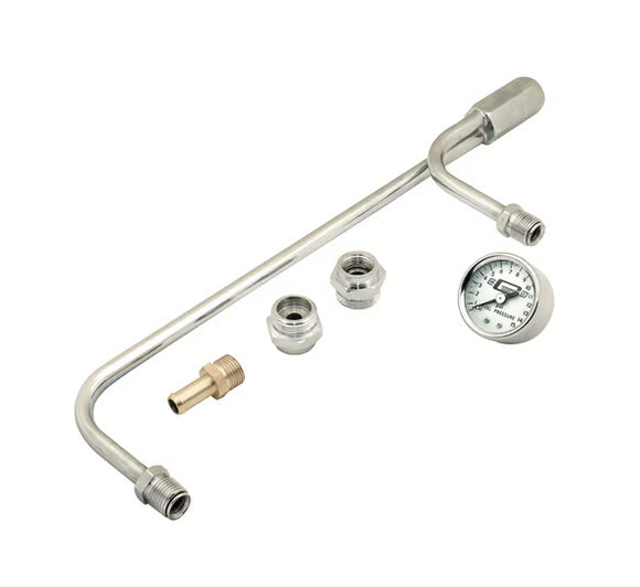 Mr. Gasket Fuel Line Kit with Gauge & Fittings - Chrome