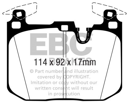 EBC 16-21 BMW F87 F80 F82 M2 M3 M4 3.0L Turbo Redstuff Front Brake Pads