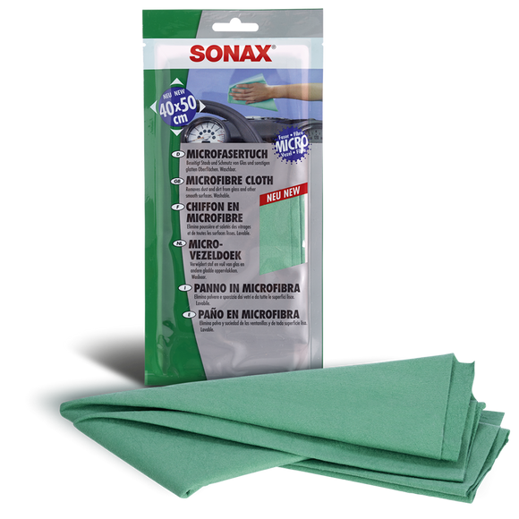 SONAX Green Microfibre + Glass Cloth - Vac Pack