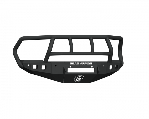 Road Armor 16-18 Ram 2500 Stealth Front Bumper w/Titan II Guard/6 Sensor Holes - Tex Blk