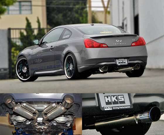 HKS Dual Hi-Power Titanium Tip Catback Exhaust | 08 Infiniti G37 Coupe - 0