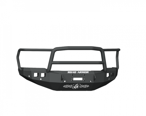 Road Armor 19-20 Ram 2500 Stealth Front Winch Bumper w/Lonestar Guard/6 Sensor Holes - Tex Blk