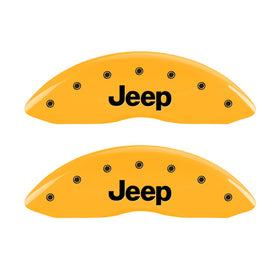 MGP Front set 2 Caliper Covers Engraved Front JEEP Yellow finish black ch