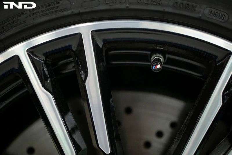 BMW M Logo Valve Stem Cap Set - Black