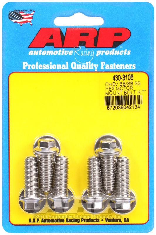 ARP Chevy Hex Motor Mount Bolt Kit w/ energy suspension Mounts