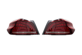OLM Spec CR Tail Lights (Red Lens Black Base) - 2015-2021 Subaru WRX STI