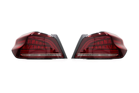 OLM Spec CR Tail Lights (Red Lens Black Base) - 2015-2021 Subaru WRX STI