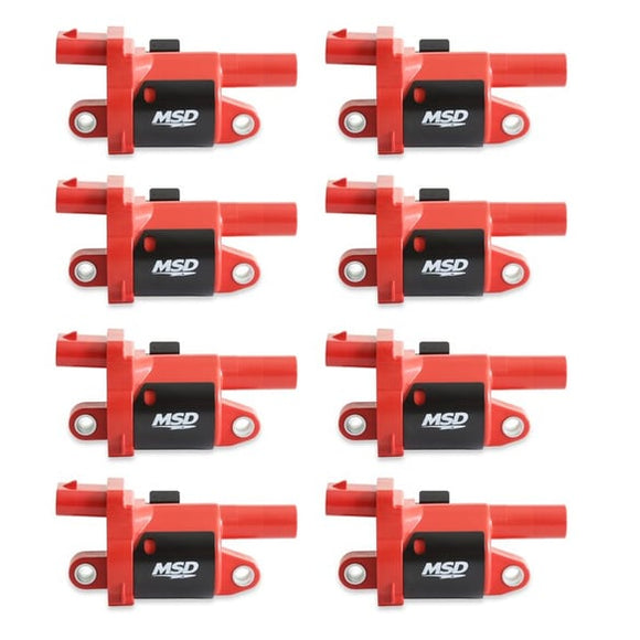 MSD Coils. Red. Round. 2014 & up GM V8. 8-pk